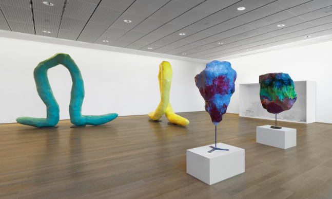 Installation view of works by Franz West