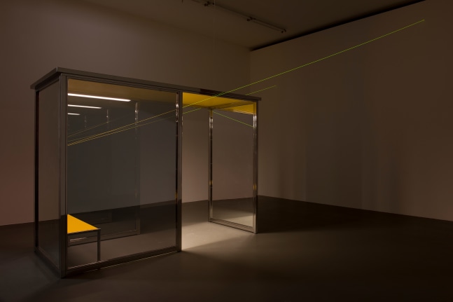 Installation view of sculptures by Angela Bulloch