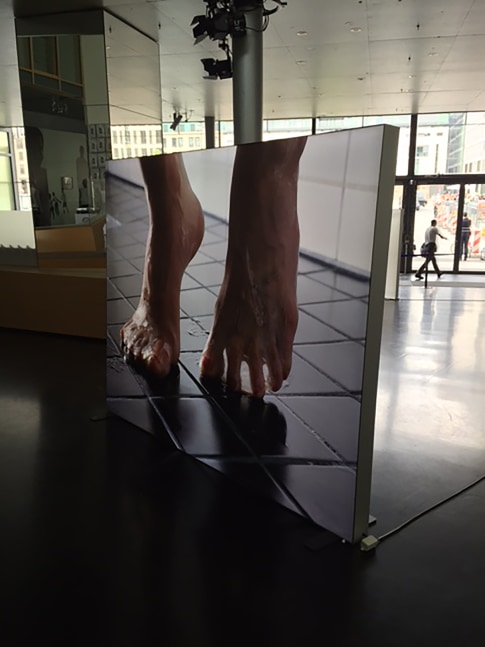 Installation view of video work by Torbjørn Rødland