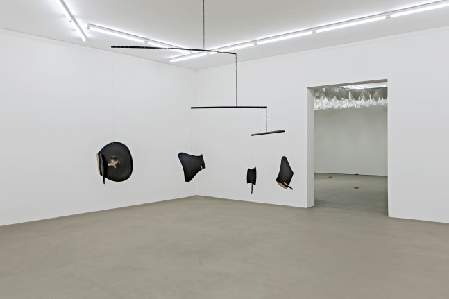 Installation view of sculptures by Martin Boyce