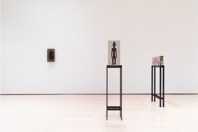 Installation view of sculptures by Matthew Angelo Harrison