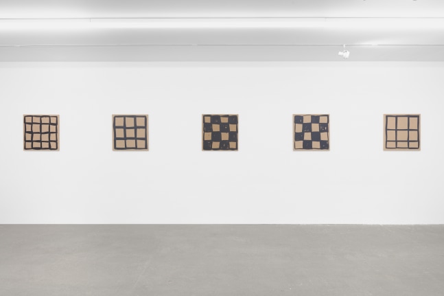Installation view of paintings by Amy Feldman