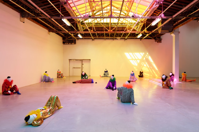 Installation view of sculptures by Ugo Rondinone