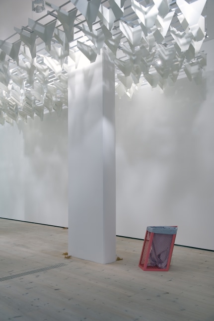 Installation view of sculptures by Martin Boyce