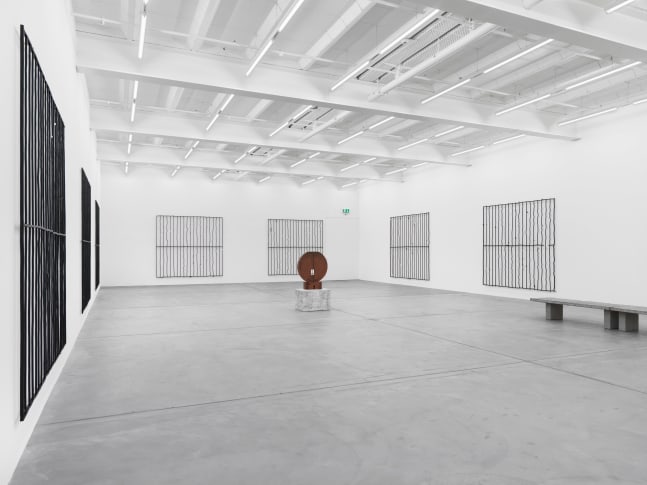 Installation view of Valentin Carron sculpture exhibition