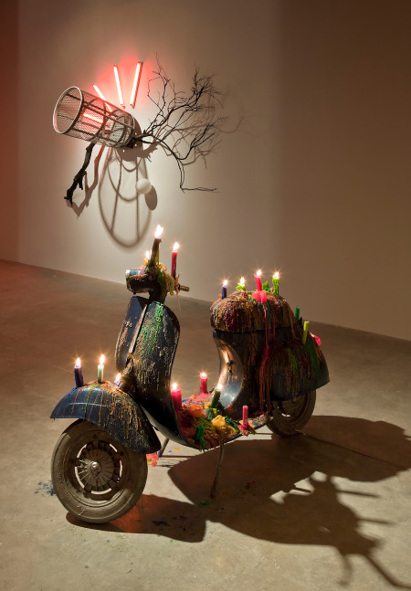 Installation view of sculptures by Mark Handforth