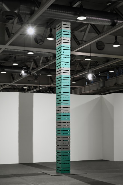 Installation view of sculpture by Valentin Carron