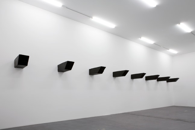 Installation view of sculptures by Valentin Carron