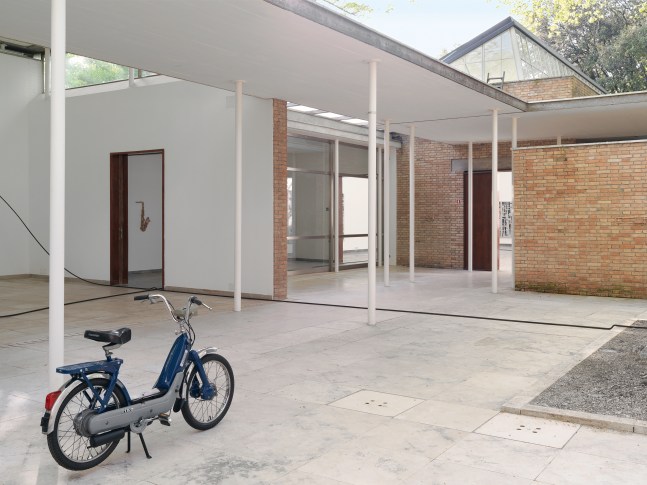 Installation view of sculptures by Valentin Carron