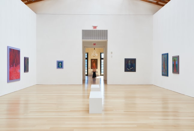 Installation view of paintings by Steven Shearer