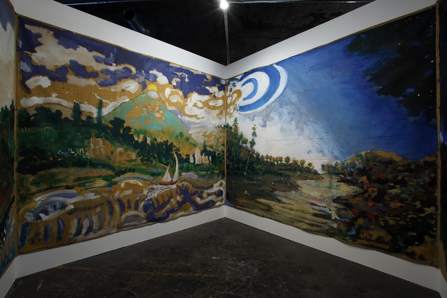 Installation view of paintings by Verne Dawson