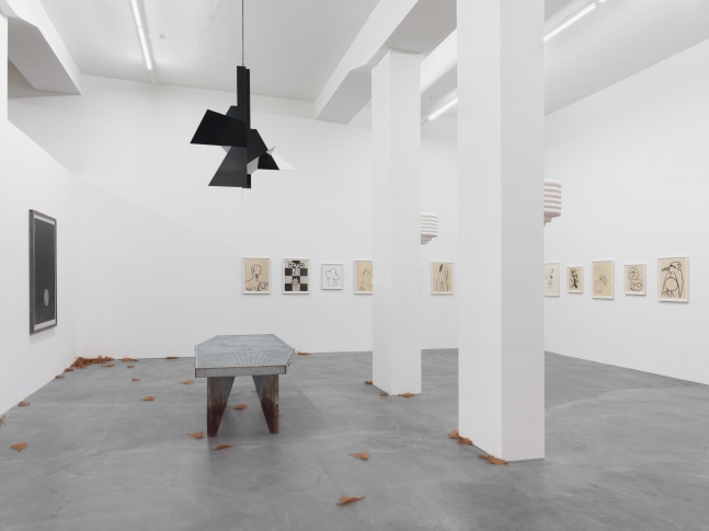 Installation view of paintings and sculptures group exhibition