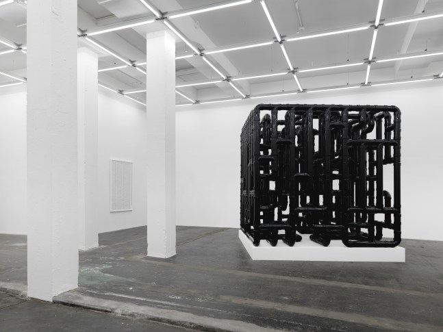 Installation view of Steven Shearer printed works and sculpture exhibition