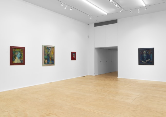 Installation view of Steven Shearer paintings and drawings exhibition