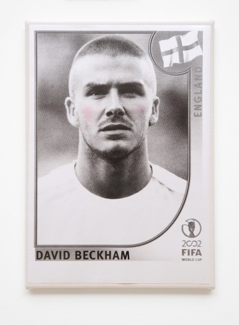 wall work with photography of David Beckham by Sarah Ortmeyer