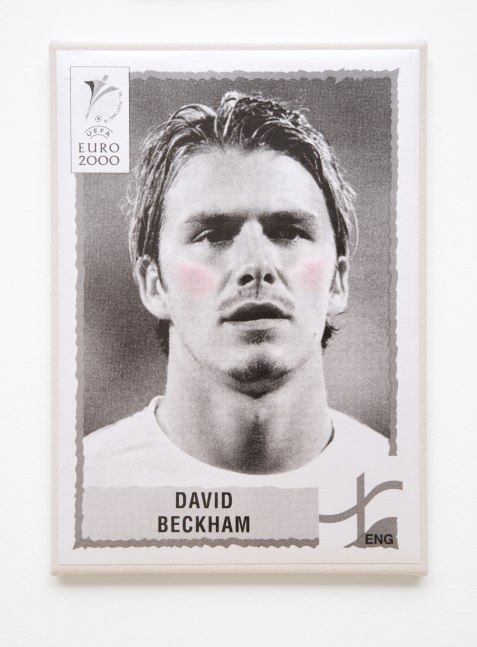 wall work with photography of David Beckham by Sarah Ortmeyer