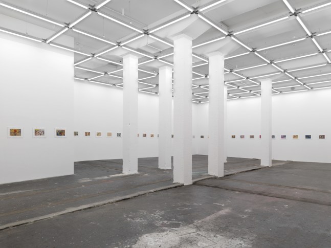 Installation view of Jean-Frédéric Schnyder paintings and sculpture exhibition