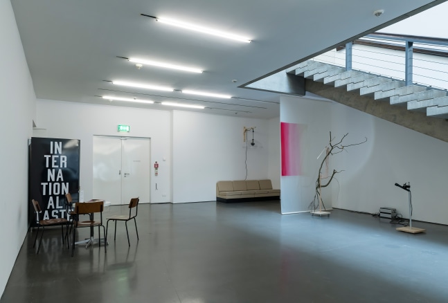 Installation view of paintings by Albert Oehlen and Carroll Dunham