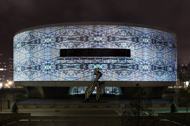 Installation view of living art installation by Doug Aitken
