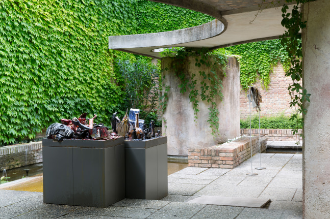 Installation view of works by Walead Beshty