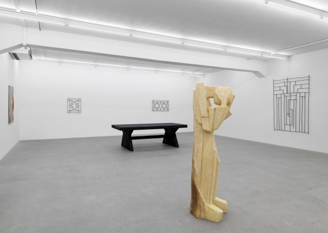 Installation view of Valentin Carron sculpture exhibition