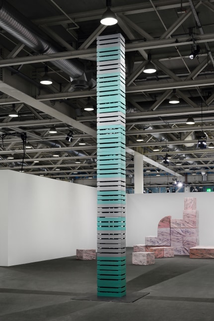 Installation view of sculpture by Valentin Carron