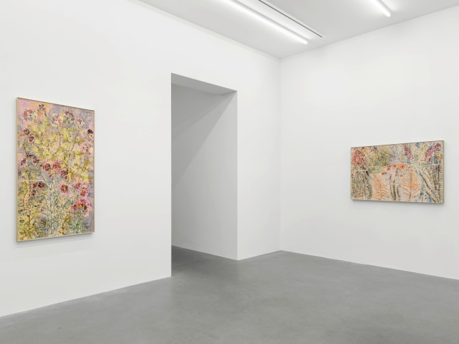 Installation view, Sam Falls, Galerie Eva Presenhuber, Waldmannstrasse, Zurich, 2025