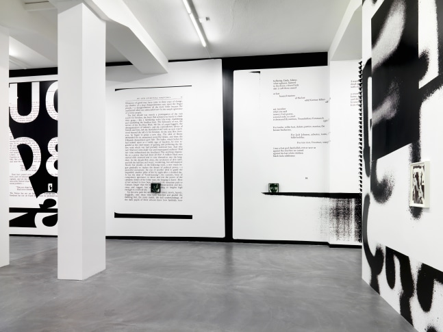 Installation view of Adam Pendleton wall-based works