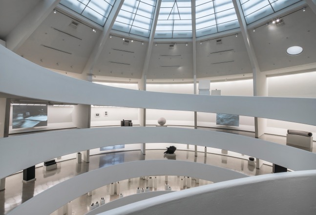 Installation view of sculptures by Peter Fischli and David Weiss