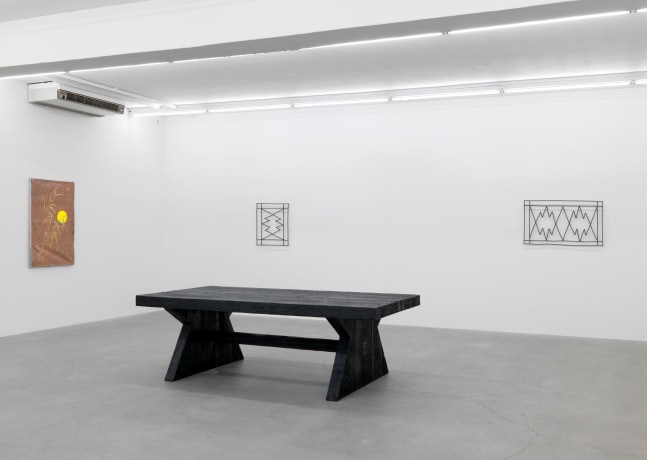 Installation view of Valentin Carron sculpture exhibition