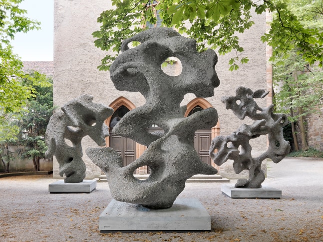 Installation view of sculptures by Ugo Rondinone