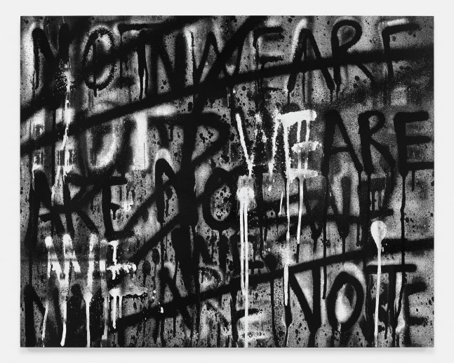 black and white writings on canvas