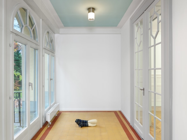 Installation view of sculptures by Valentin Carron