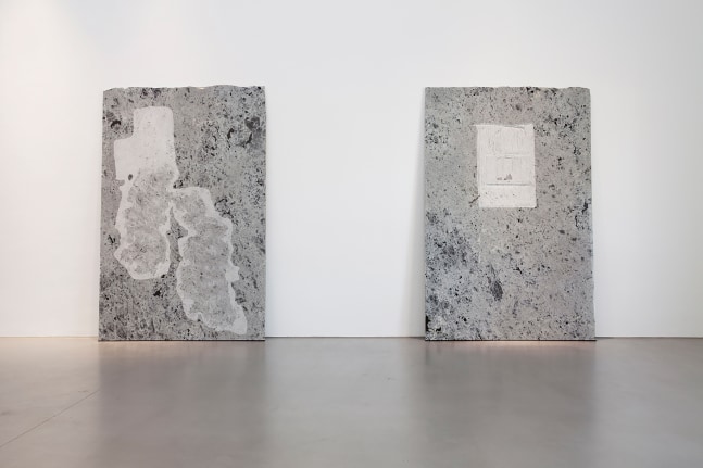 Installation view of sculptures by Trisha Donnelly