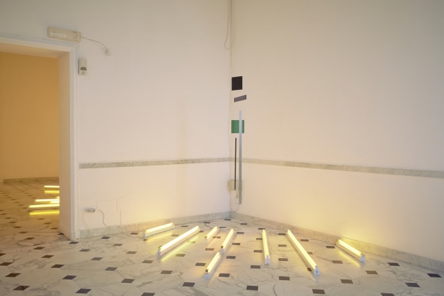 Installation view of sculptures by Mark Handforth