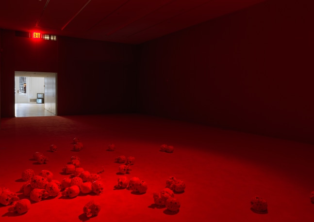 Installation view of Douglas Gordon film and installation exhibition