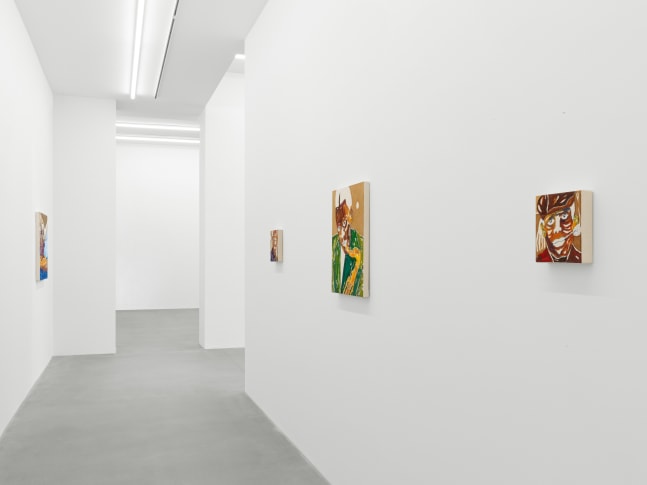 Installation view of paintings by Chase Hall