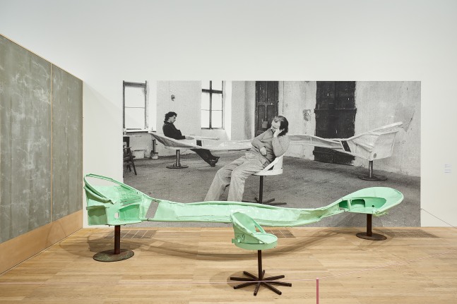 Installation view of works by Franz West