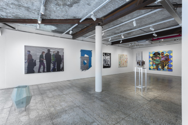 Installation view, Jean-Marie Appriou, Martin Boyce, Austin Eddy, Amy Feldman, Louisa Gagliardi, Matthew Angelo Harrison, Shara Hughes, Wyatt Kahn, Sofia Mitsola, Chemu Ng&amp;rsquo;Ok, Tobias Pils, Tschabalala Self, Sue Williams, Galerie Eva Presenhuber, Taxa, Seoul, 2023
&amp;copy; the artists
Courtesy the artists and Galerie Eva Presenhuber, Zurich / Vienna
Photo: Sebastiano Pellion di Persano