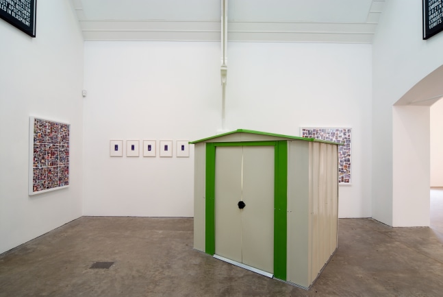 Installation view of works by Steven Shearer