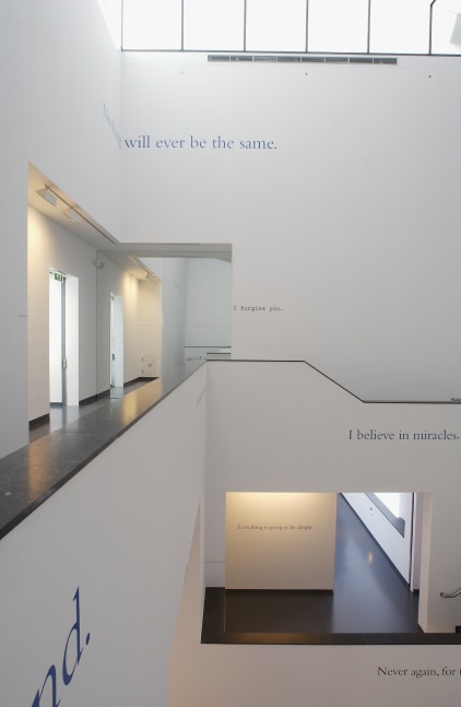 Installation view of wall works by Douglas Gordon
