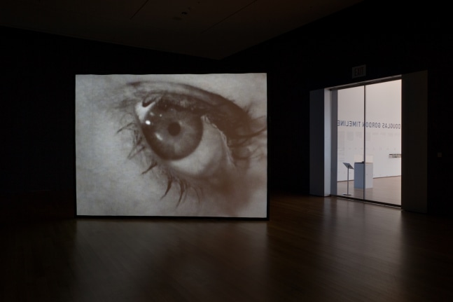 Installation view of video installation by Douglas Gordon