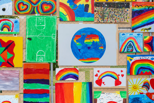 Installation view of work by Ugo Rondinone