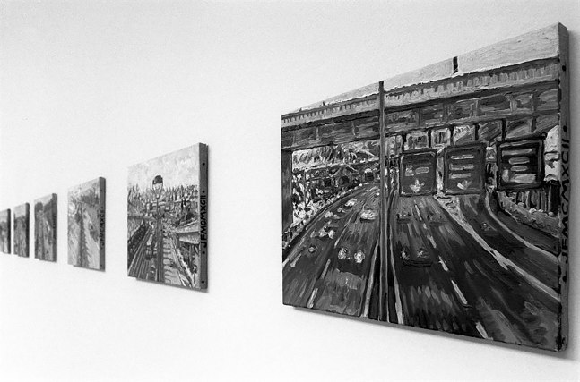 Installation view of paintings by Jean-Frédéric Schnyder