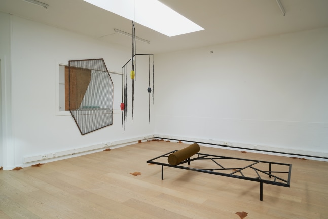 Installation view of sculptures by Martin Boyce
