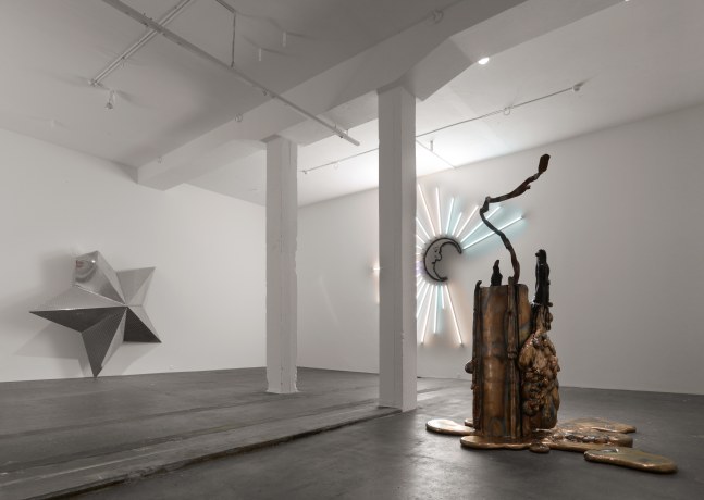 Installation view of Mark Handforth sculptures exhibition