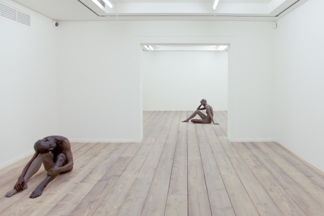 Installation view of sculptures by Ugo Rondinone