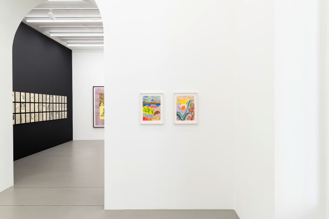 Installation view, Zeichnungen und Drucke / Drawings and Prints, Galerie Eva Presenhuber, Vienna, 2025