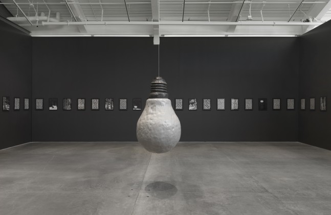 Installation view of sculptures by Ugo Rondinone