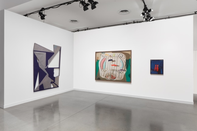 installation view of works by Lucas Blalock and Wyatt Kahn